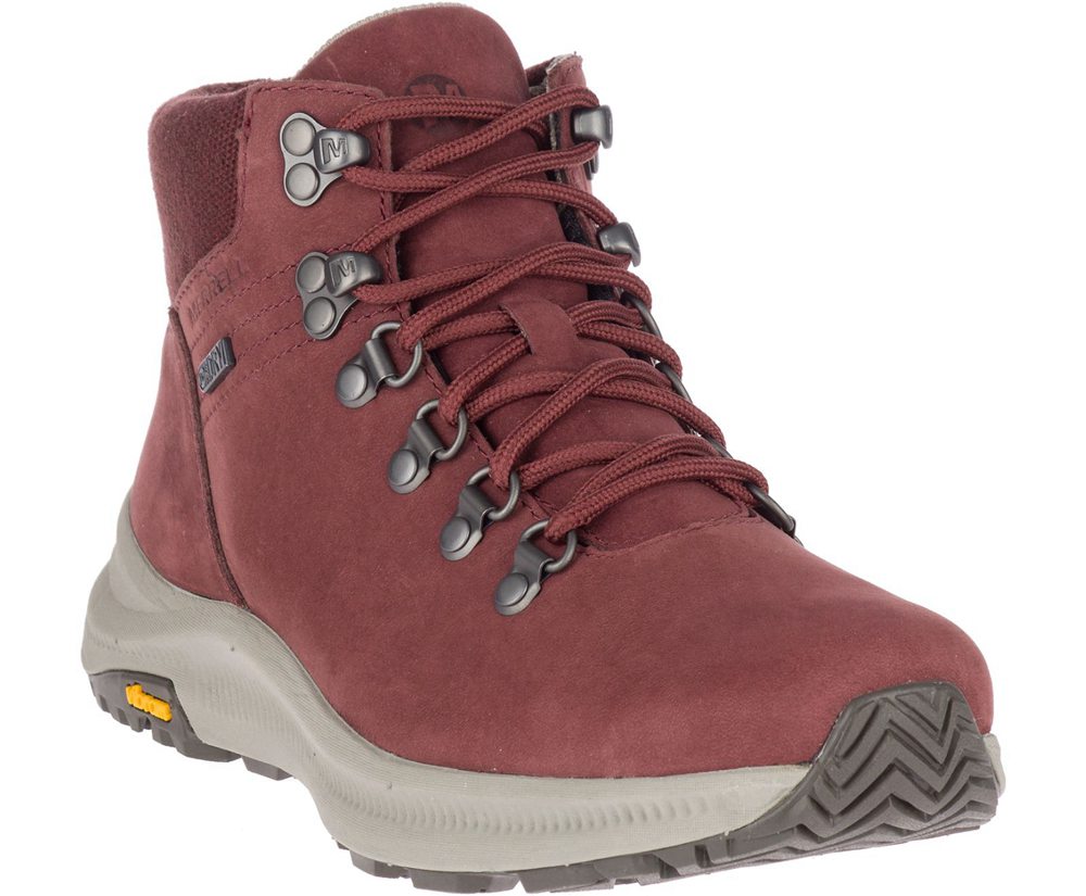 Merrell Boots Burgundy - Ontario Mid Waterproof - Womens 19GDSJKYZ
